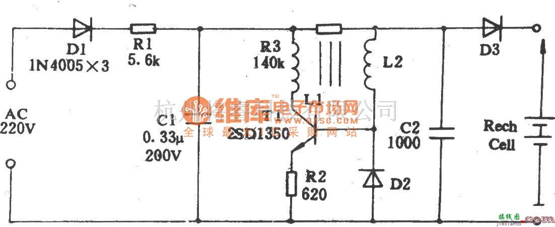 充电电路中的松下剃须刀充电电路图  第1张