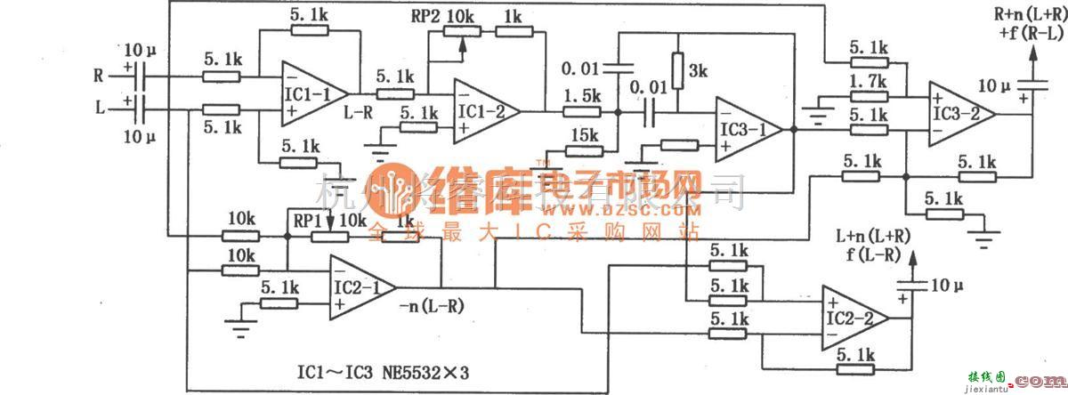 音频处理中的SRS效果处理器电路图  第1张