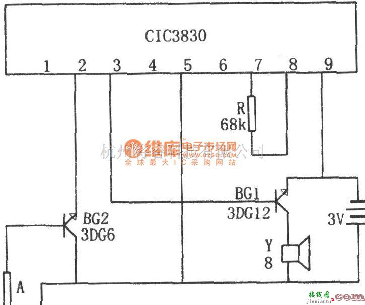 语音电路中的CIC3830构成的压水井放水提醒器电路图  第1张