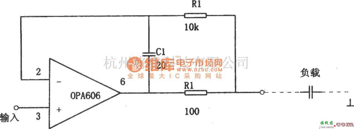 音频处理中的OPA606构成的隔离容性负载的缓冲器电路图  第1张