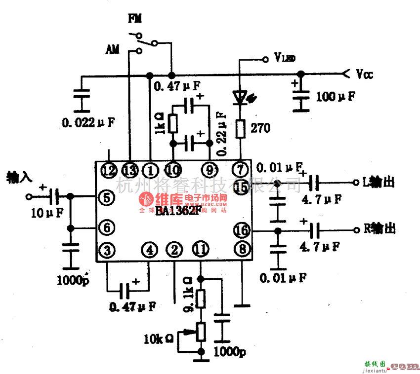 集成音频放大中的BA1362F锁柏环调频立体声解码集成电路图  第3张