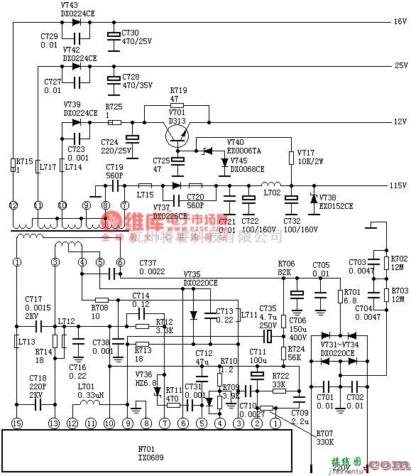 电源电路中的IX0689电源电路图  第1张