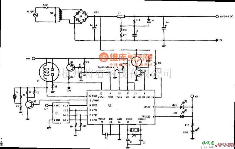 集成电流传感器、变送器中的传感器电路图102：一氧化碳传感器电路  第1张