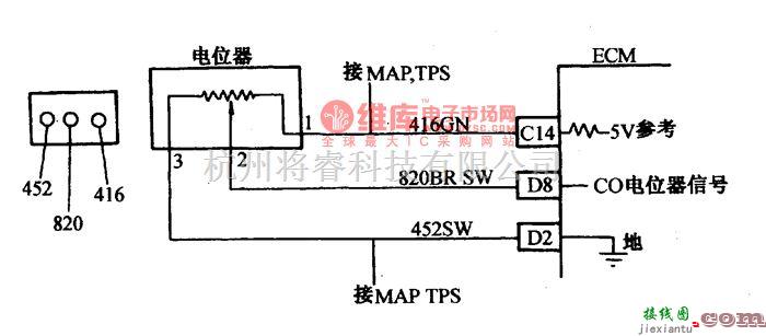 大宇中的大宇希望轿车故障码51、54的诊断电路图  第1张