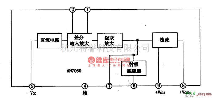 集成音频放大中的AN7060音频前置激励集成电路图  第1张