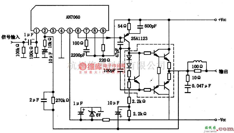 集成音频放大中的AN7060音频前置激励集成电路图  第3张