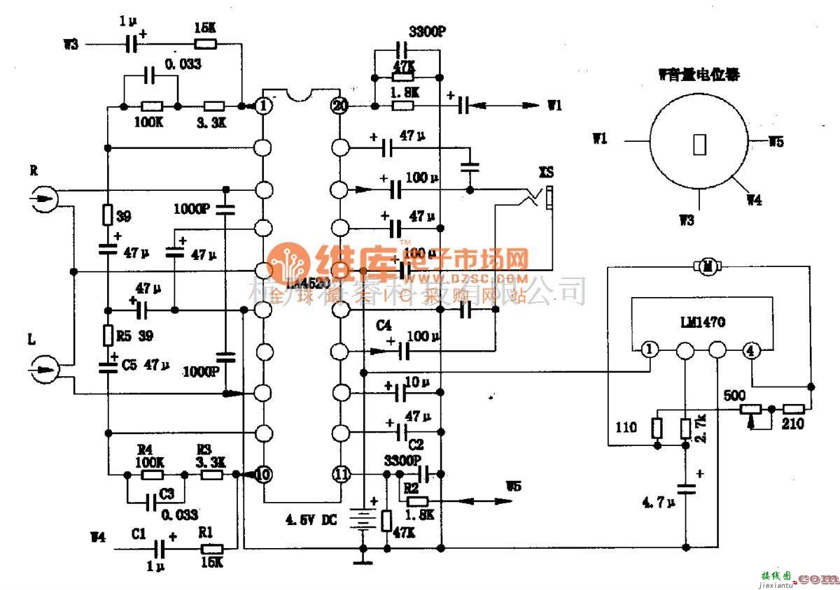 音频电路中的LA4520-单片立体声放音集成电路图  第4张