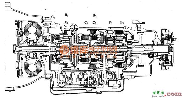 丰田中的丰田考斯特行星齿轮系及其离合器、制动器电路图  第1张