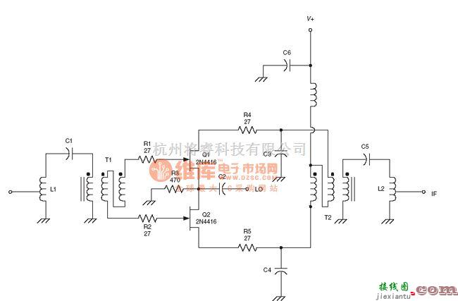 射频放大器中的射频Mixer电路：Dual JFET mixer RF circuit  第1张