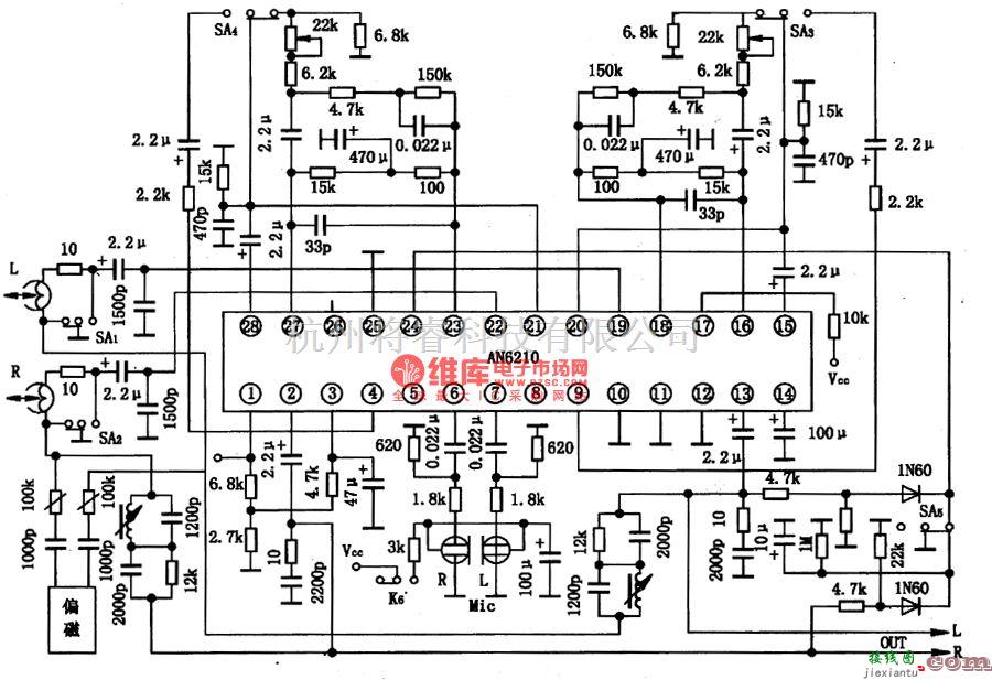 语音电路中的AN6210录放音双前置放大集成电路图  第4张