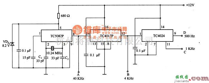 振荡电路中的由TC5082P等构成的振荡电路图  第1张