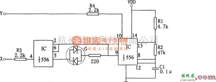 专用测量/显示电路中的556构成的简易二线逻辑状态判别器  第1张