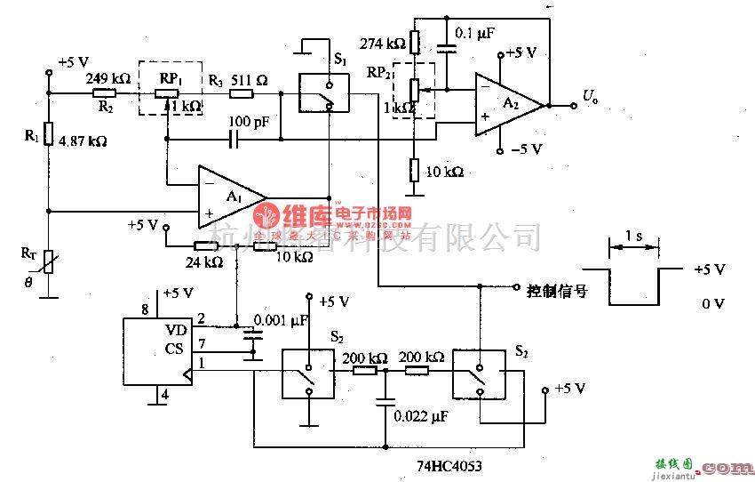 温控电路中的由铂热电阻等构成的温度测量电路  第1张