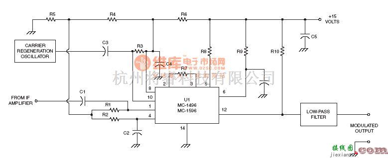 射频放大器电路中的射频Demodulator电路：MC-1495 Product detector circuit  第1张