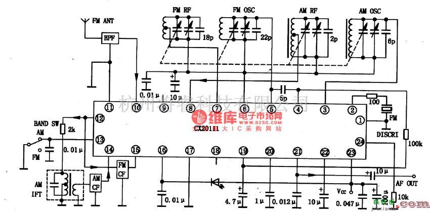 语音电路中的CX2O1ll Am Fm收音集成电路图  第3张