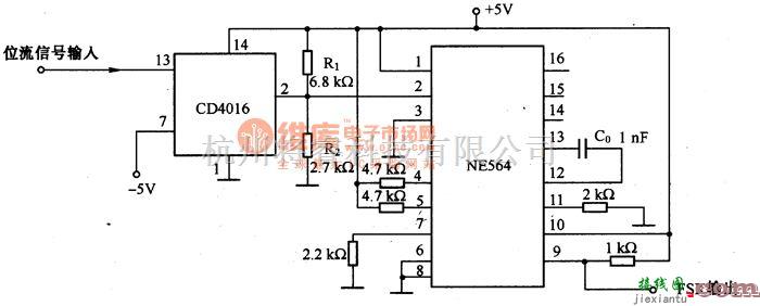 模拟电路中的由ME564等构成的FSK电路图  第1张
