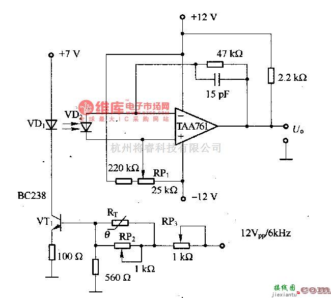 温控电路中的采用热敏电阻的温度补偿电路  第1张