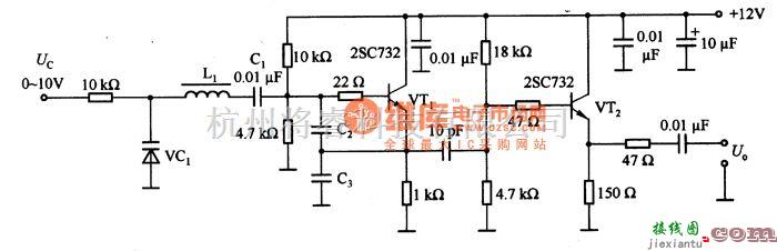 振荡电路中的由晶体管等构成的高频压控振荡器电路图  第2张