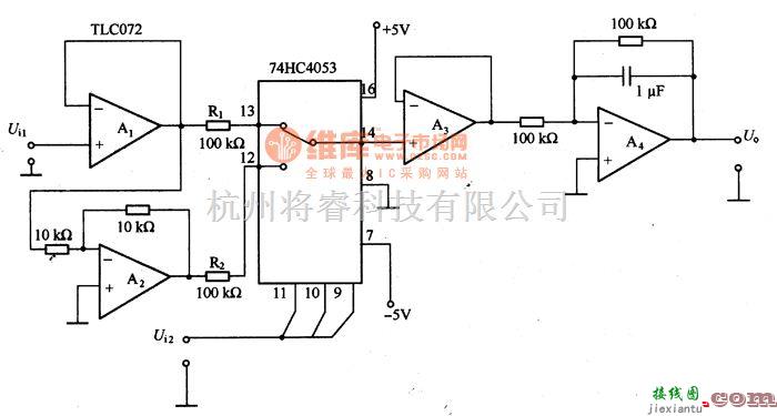 模拟电路中的由74HC4053等构成的相位检波电路图  第1张