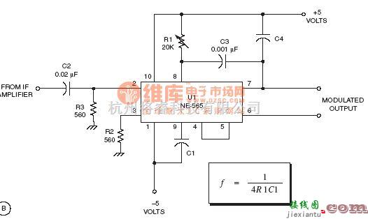 射频放大器电路中的射频Demodulator电路：NE565 PLL FM detector  第1张