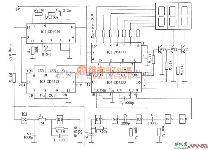 仪器仪表中的快速心率测量计(CD4518、CD4046、CD4511)  第1张