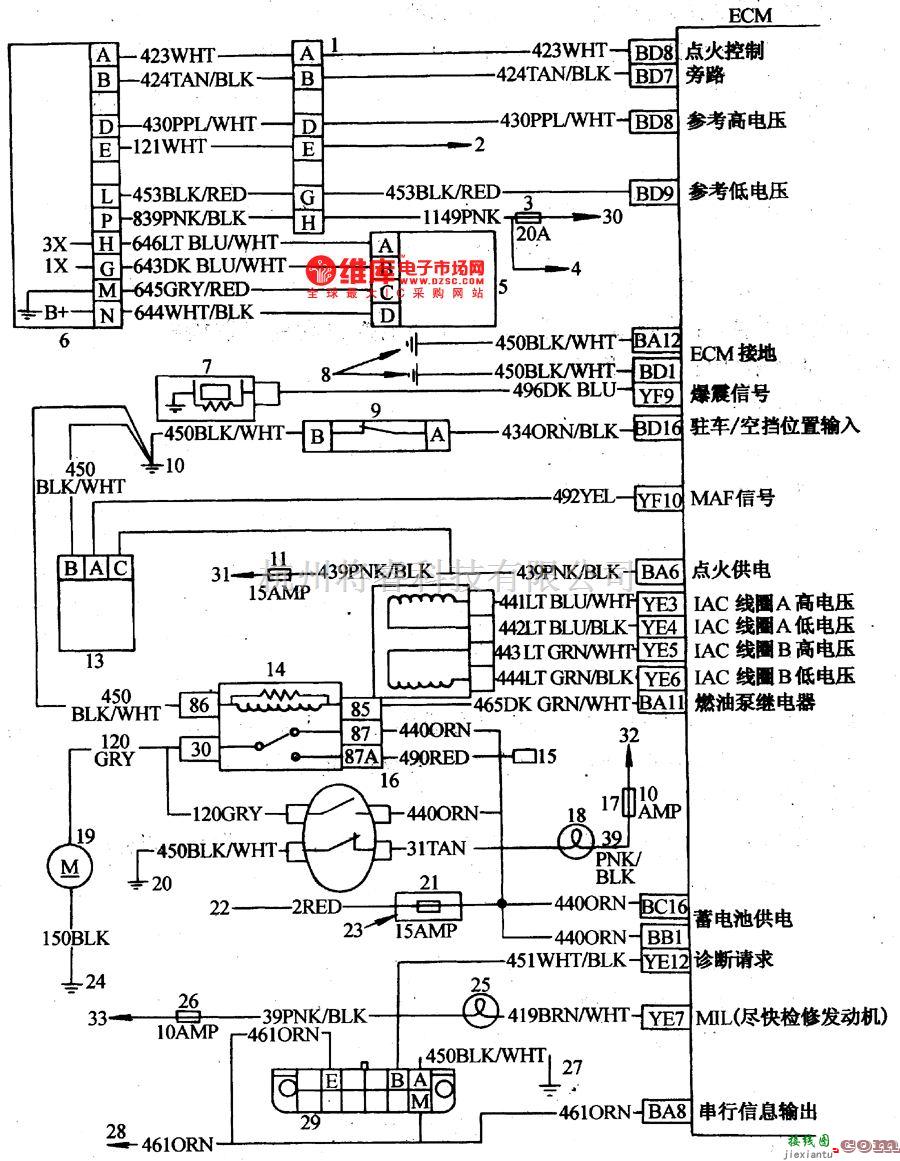 别克中的别克-世纪3·3L发动机控制电路图(四)  第1张