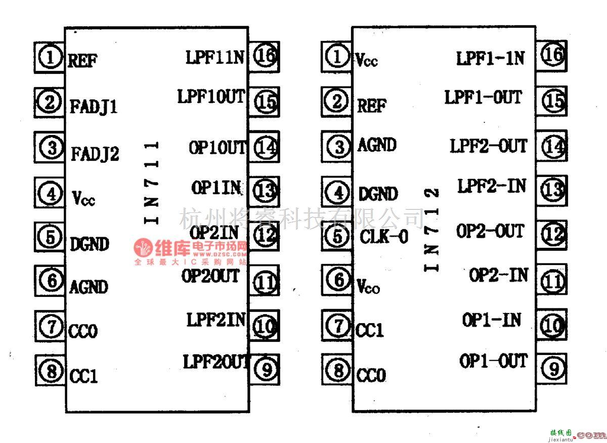 电源电路中的IN706、1N711、1N712-卡拉OK混响数字集成电路图  第2张