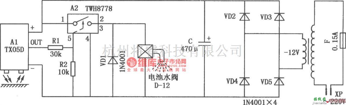 红外线热释遥控中的TX05D构成的家用自动水龙头  第1张