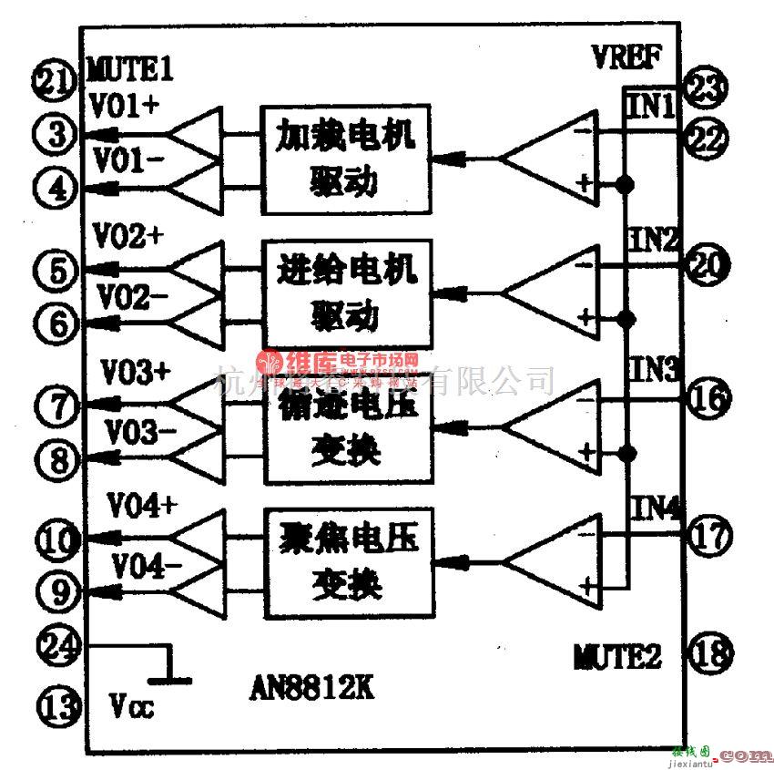 集成音频放大中的AN8812K伺服驱动集成电路图  第1张