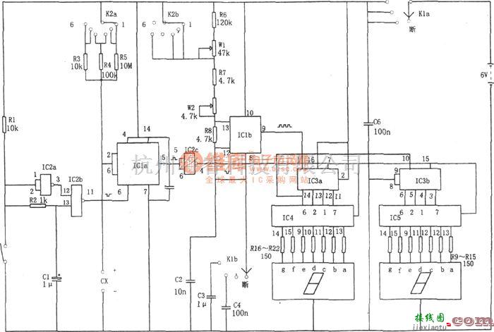 仪器仪表中的数字式电容测试仪(556、CD4518、CD4511)  第1张