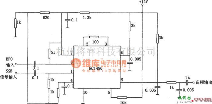 专用测量/显示电路中的MC1496构成的乘法检波器  第1张