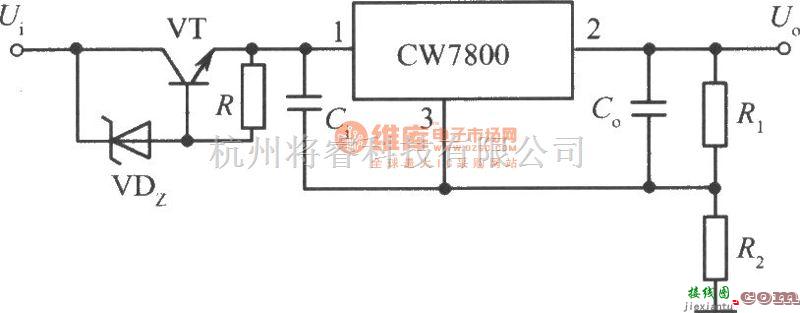 稳压电源中的CW7800构成的高输入-高输出集成稳压电源电路之二  第1张