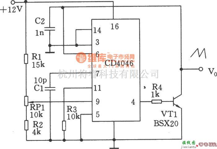 信号产生器中的由CD4046构成的斜波发生器  第1张