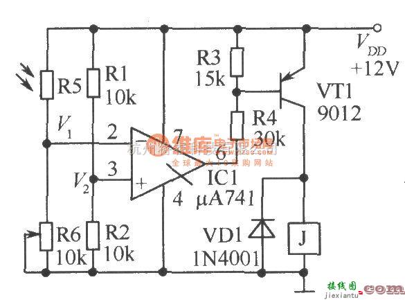 光敏电阻中的一种精密光亮光控电路  第1张