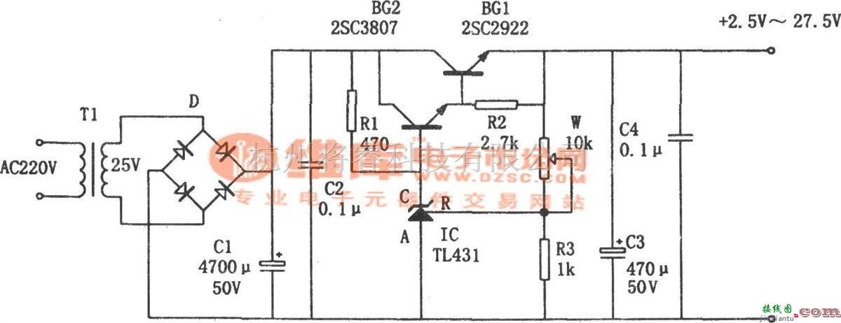 稳压电源中的实用的高精度可调电源  第1张