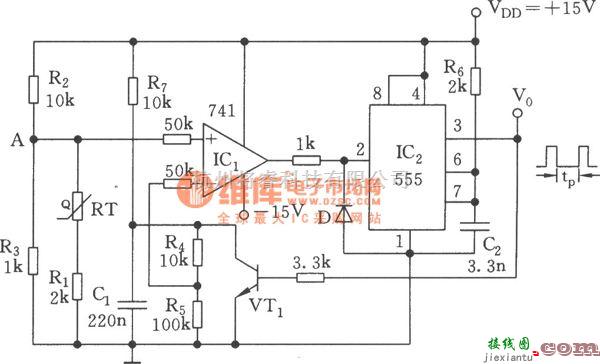 信号产生器中的温度／脉宽转换电路(555)  第1张