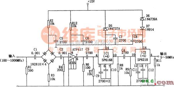 频率合成器中的SP6168构成的1GHz前置分频器  第1张