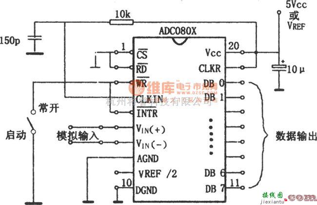 数字电路中的ADC0801～0805构成的自激式A／D转换电路  第1张