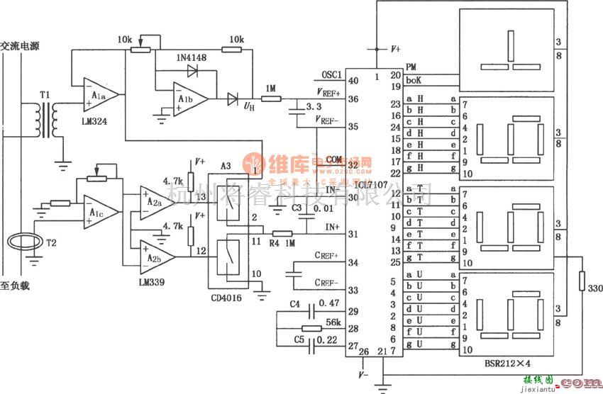 数字电路中的由ICL7107构成的数字功率因数表  第1张