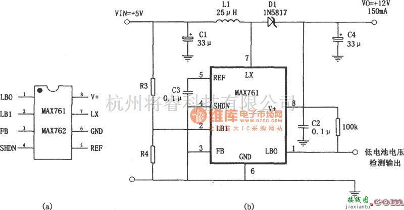 DC-DC中的+5V→+12V升压电源(MAX761)  第1张