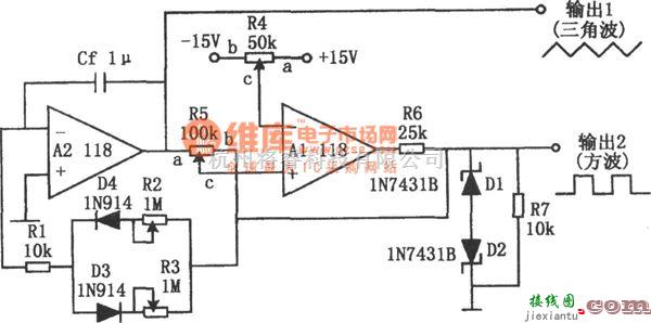 信号产生器中的稳定的方波和三角波发生器(118)  第1张