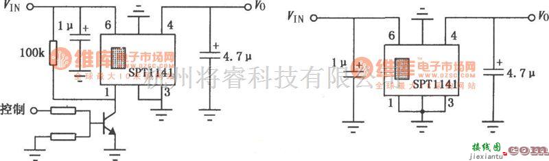 开关电路中的SPT1141／1151多功能开关控制器的典型应用电路  第1张