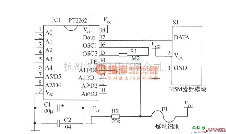 光敏电阻中的带多个检测头的无线报警器电路  第3张