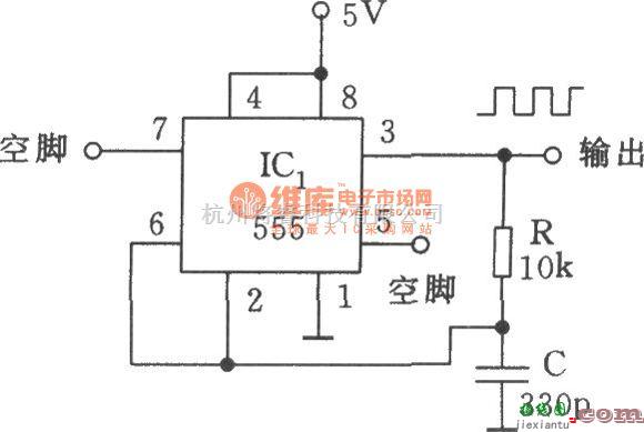 信号产生器中的由555和R、C三个元件组成的方波发生器  第1张