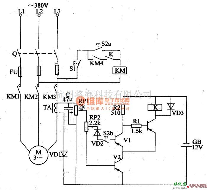 电动机中的电动机断相保护器电路图  第1张