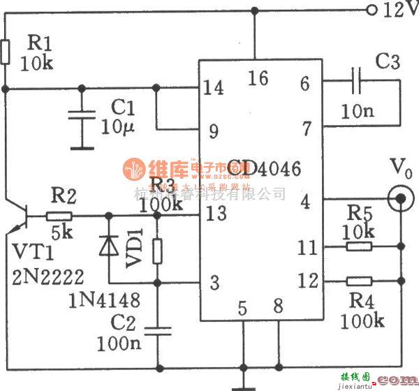 信号产生器中的由CD4046构成的扫描发生器  第1张