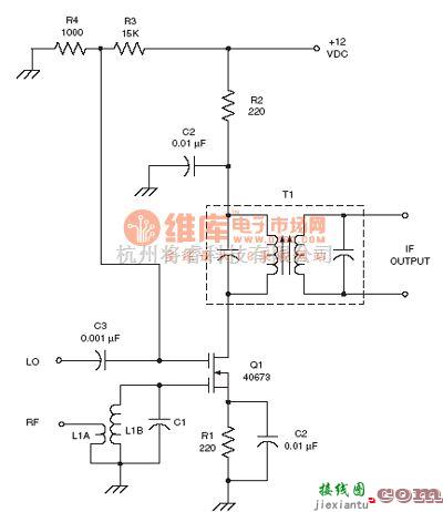 射频放大器电路中的射频Mixer电路： Dual-gate MOSFET mixer RF circuit  第1张