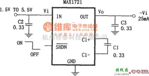 DC-DC中的MAX1721构成的微型极性反转电源  第1张