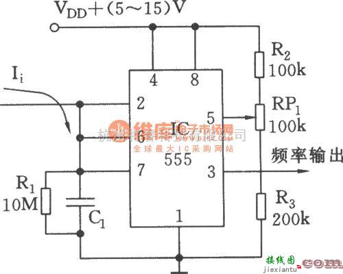 信号产生器中的简易电流／频率转换器(555)  第1张