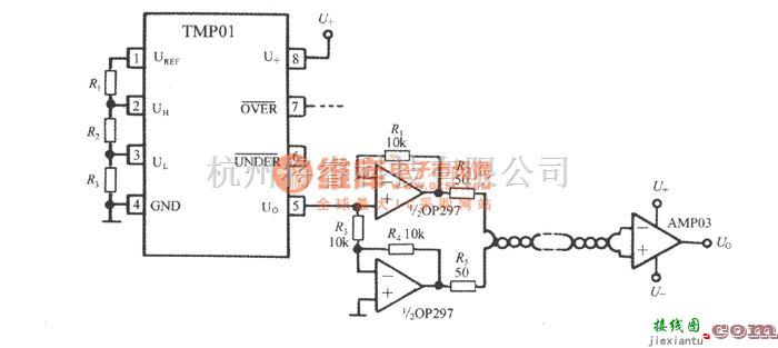 温度传感电路中的利用双绞线传输温度信号(低功耗可编程集成温度控制器TMP01)  第1张